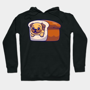 Cute Bulldog Bread Cartoon Hoodie